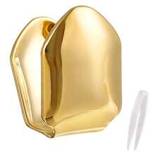 THATBOY 4pcs/Set New Style 18K Golden Plated Hip Hop Teeth Grillz With Star Cubic Zirconia Caps Micro Pave Top & Bottom Charm Grills For Men Women Jewelry - Multicolor - View 16