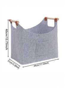 1 Pc Large Capacity Felt Storage Basket With Handle, Foldable Vintage Style Firewood And Newspaper Organizer For Fireplace, Multipurpose Storage Basket, For Firewood, Shopping, Wood, And Newspaper Storage,Plastic Basket,Toy Basket,House Decor,Table Decor,Home Decor Items,Room Decor,Bedroom Decor,Gifts