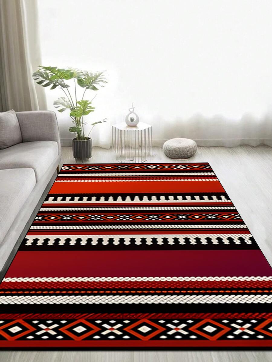 1 块西南防滑地毯，可机洗，波西米亚复古风格地毯，适用于入口客厅卧室育儿室、户外露台花园庭院装饰地毯、家居装饰、房间装饰、地毯、挂毯 - 彩色 - 查看 1