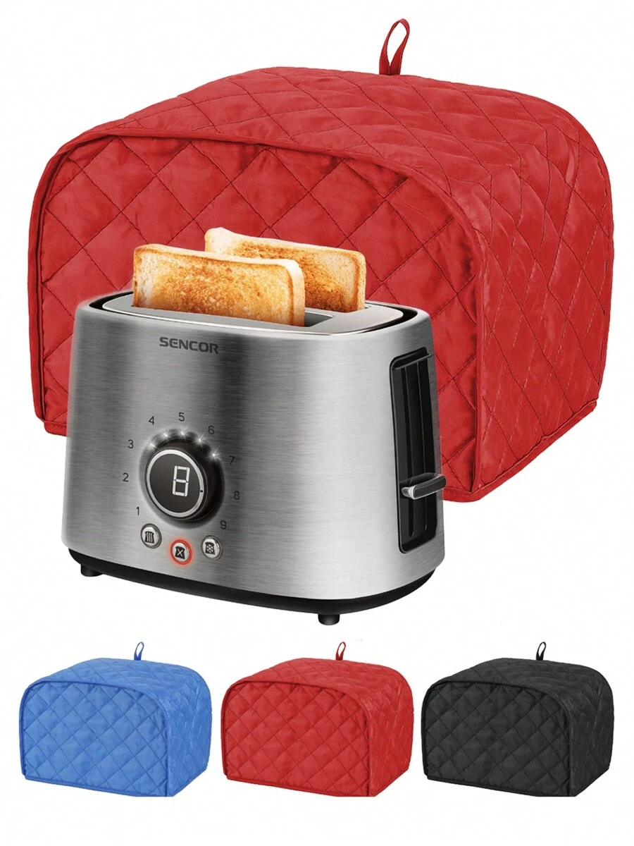 2 Slice Toaster Cover, Polyester Fabric Quilted Toaster Appliance Dust-Proof Cover For Kitchen Small Appliance Dust Cover And Fingerprint Protection - 紅色 - 查看 1