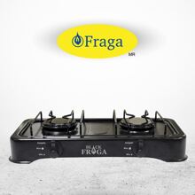 Parrilla de Mesa, FRAGA P502, 2 Quemadores, Pintura electrostática, Negro, Gris, Encendido Manual, Gas L.P., ideal para cocinas y el hogar, portatil, versatil, eficiente, Hecho en México. - Negro - Ver 1