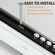 1 Set Of Aluminum V-Shaped Invisible Ultra-Thin Curtain Track - Adjustable Spliced Shower Curtain Track, Ceiling Or Wall-Mounted Curtain Sliding Monorail, Silent Sliding, Suitable For Home And Bathroom (Color: Black, White) Home Bathroom Decor Fall Decor Bathroom Accessories Back To School