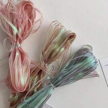 1 件 - 3 毫米极光色丝带，美人鱼彩虹全息 DIY 蝴蝶结礼品包装生日装饰丝带，仙女头饰发夹材料情人节 - 彩色 - 查看 8