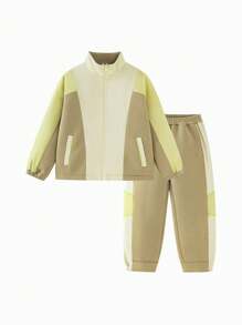 mini bala 男童龙年运动服，时尚舒适的儿童服装 - 卡其色 - 查看 4