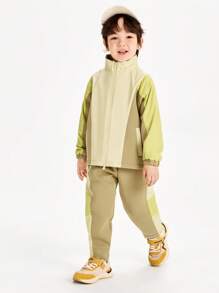 mini bala 男童龙年运动服，时尚舒适的儿童服装 - 卡其色 - 查看 3