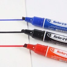 12-Color Double-Headed Permanent Markers, Waterproof Fast-Drying Non-Fading Artistic Outlining Liner Pens, Marking Pens, Courier Graffiti Painting Pens, Outlining Pens, Drawing Pens, Chisel Tip Markers, Oil-Based Pens, Tracing Pens