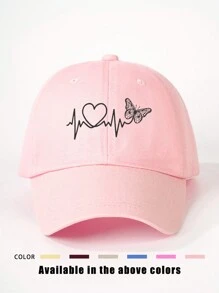 1 件心形和蝴蝶印花棒球帽，可调节户外防晒休闲帽，适合春季、秋季、旅行、海滩度假、Y2K 风格、年轻人 - 棒球帽 - 查看 11