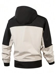 Men's Windproof And Waterproof Jacket, Casual And Breathable, With A Hood, Zipper, Long Sleeves And Pockets, Suitable For Hiking, Jogging, Cycling, Outdoor Fitness And Sports.