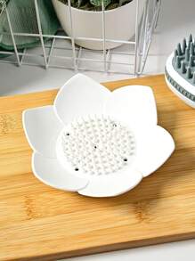 1 Pc Soap Box, TPR Material Lotus Soap Holder, Kitchen Bathroom Universal Punch-Free Household Drain Box Soap Box, Drainage Box Bathroom Accessories, Home Decoration
