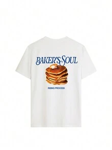 Tricou alb cu mânecă scurtă pentru femei, de primăvară/vară, zilnic, cu gât rotund și imprimeu