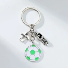 1 buc pandantiv breloc metalic cu fotbal, potrivit pentru geantă de zi cu zi, sport, ținută de călătorie asortată, accesorii pentru rucsac, cadou pentru iubitorii de sporturi de fotbal, accesorii auto, pandantiv pentru geantă