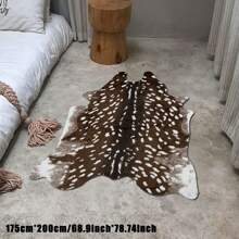 1pc Modern Home Decor Cartoon Deer Shaped Rug/Mat, Bedroom/Bathroom Carpet, Nordic Style Bedside Rug, Non-Slip Washable Living Room Carpet, Soft Plush Bedroom Shaped Mat, Unique Animal Pattern Rug/Mat, Decorative Pad, Great Gift Idea - Multicolor - View 4