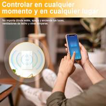 Interruptor Inteligente Touch Wi-fi De 2 Vías Sin Neutro,  Interruptor inteligente, interruptor de luz de pared WiFi Interruptor inteligente - Tipo de Enchufe A USA (110-127V) - Ver 8