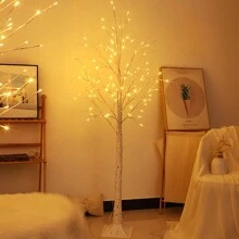 1pc 55/240 LED White Birch Tree Light, Warm White, USB & 3AA Battery Powered (Batteries Not Included), Multi-Function Modes, Holiday (Christmas, Halloween, Thanksgiving) Decoration Tree, Thanksgiving Gift, Easter Party Decor - Warm white light - View 4