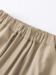 mini bala Kids' Outdoor Elastic Pants, Straight-Leg Tousers - Mocha Brown - View 6