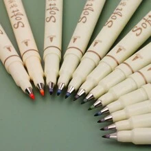 Bộ 3/6 bút lông đầu mềm có móc, phong cách Trung Hoa, bút màu cổ điển, thích hợp để ghi chú và vẽ, bút viết tay, quà tặng cho học sinh trở lại trường - Nhiều màu - Xem 6