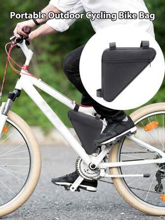 便攜式戶外騎行自行車前束兜三角袋，適用於公路車和山地車，配備完備配件