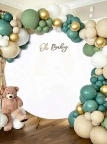 1 Piece 5ft, 6ft, 6.6ft (Approx. 1.5m, 1.8m, 2m) White, Pink, Black, Light Blue Round Background Cover Round Arch Cover With Buckle Polyester Fiber Fit Round Balloon Arch Cover Fits Wedding Birthday Party Decorations