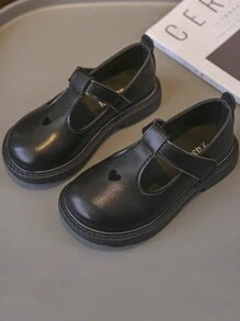 Girls' Leather Shoes, Soft Bottom Children Shoes, Toddler Flats, Round Toe Princess Shoes For Little Girls, Spring & Autumn - Black - View 5