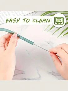 5pcs Wavy Glass Straws With 1 Cleaning Brush,Reusable Colorful Glass Straws,With 1 Cleaning Brush,Party Straws,Heat Resistant,Very Suitable For Slush, Tea, Coffee,Juice And Cocktails, Holiday Party Wedding Cocktail Bar Beach, Kitchen Utensils, Party Supplies, 20cm/7.8inch, For Outdoor, Camping