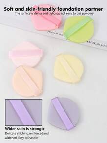 RANCAI 3pcs Double-Sided Makeup Sponges, Latex-Free, Thickened Design, Dry & Wet Use, Soft & Skin-Friendly, Extremely Comfortable - Multicolor - View 2