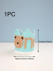 1 件 - 一岁生日帽，创意亮片设计生日皇冠帽，生日派对配件