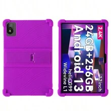 เคสแท็บเล็ตสำหรับ Blackview Tab 18 เคสแท็บตั้งได้ ซิลิโคนนุ่มสำหรับ Blackview Tab 18 12 นิ้ว 2024 แท็บเล็ต Android 13 Widevine L1 MTK Helio G99 เคสกันกระแทกแบบทนทานคุณภาพสูง - สีม่วง - ดู 2
