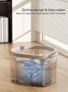 VEELAR Sistema de fregona y cubo True Clean, que incluye fregona giratoria, cubo de fregona de compartimento dual y 2 almohadillas de fregona lavables a máquina (Fregona giratoria)