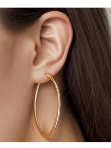 2 Pairs Of Oval Hoop Earrings Surgical Titanium Stainless Steel Hypoallergenic Circle Round Hoop Earrings For Women