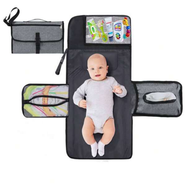 Portable Diaper Changing Mat Pad For Babies, Detachable Travel Diaper Changing Pad With Wipes Pocket, Gift For Baby Shower, Newborn Girls And Boys