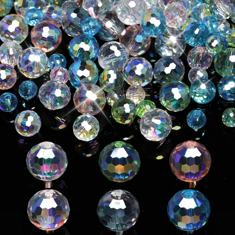 6/8/10mm AB Color Faceted Austrian Crystal Beads Round Cute Loose Spacer Beads For Jewelry Making DIY Elegant Bracelets Necklace Handmade Crafts Supplies - Beads - View 1