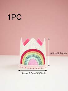 1 件 - 一岁生日帽，创意亮片设计生日皇冠帽，生日派对配件