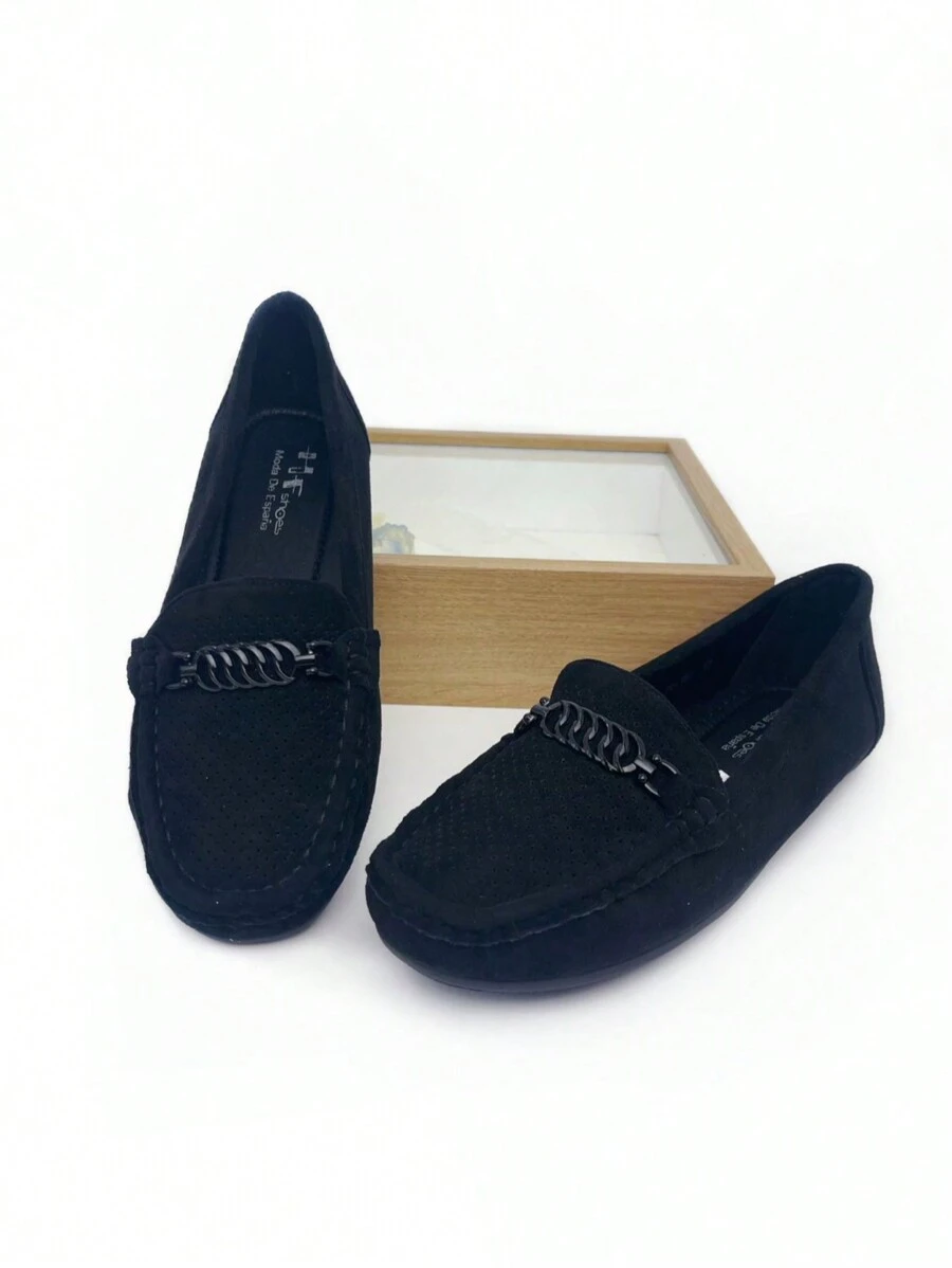 Snygga skor. Damloafers i en mängd olika färger, med minimalistisk design och subtila detaljer, passar alla stilar, perfekta för alla säsonger. - Svart - Visa 1