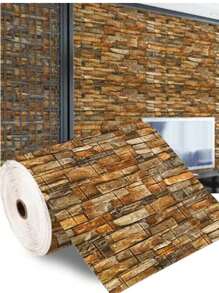 70cmx5m砖块泡沫板3D墙贴自粘DIY浮雕石头墙纸厨房浴室防水家居装饰 - 彩色 - 查看 8