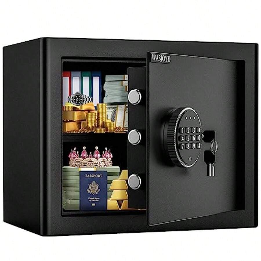Safe Boxes For Home Digital Electronic Security Keypad Large Safes Cabinet Safe With Key Lock For Home Hotel Business Office Money Gun Jewelry Passport Storage 38.5L - 38L - View 1