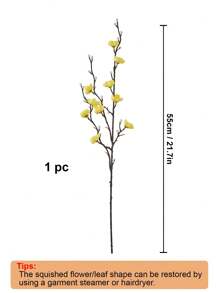 4/8pcs Artificial Flowers Yellow Plum Blossom 21.7'' Fake Winter Sweet Long Stem Plastic Flowers Home Hotel Office Wedding Party Garden Decor
