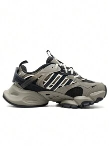 Adidas Giày chạy bộ đế dày XLG RUNNER DELUXE, Giày thể thao thể thao thường ngày cho nam nữ JR8078 - Sỏi màu xám bạc/đen carbon - Xem 2