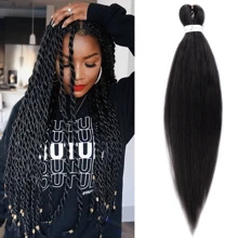 编织头发预拉伸自然易扭辫子 EZ 编织头发 26 英寸热水设置专业合成纤维 Yaki 纹理用于钩针编织接发 - 彩色 - 查看 13