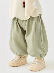 mini bala Spodnie dziecięce z kordu o luźnym kroju, miękkie, długie spodnie wiosenne dla chłopców i dziewcząt