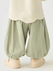 mini bala Spodnie dziecięce z kordu o luźnym kroju, miękkie, długie spodnie wiosenne dla chłopców i dziewcząt