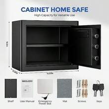 Safe Boxes For Home Digital Electronic Security Keypad Large Safes Cabinet Safe With Key Lock For Home Hotel Business Office Money Gun Jewelry Passport Storage 38.5L - 38L - View 6