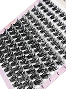 Lash Clusters 120pcs Cluster Lashes 0.07 Thick 8-14mm Wispy Individual Lashes Extensions Natural Look Lashes D Curl Fluffy Cluster Lashes DIY Eyelash Extension