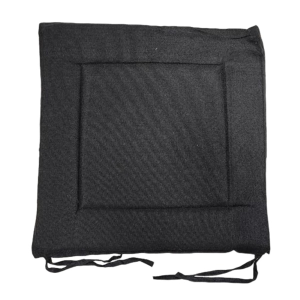 Cojín para Silla-40X40CM con Lazos, Cojín Antideslizante para Asiento de Silla para Uso Interior y Exterior, Negro