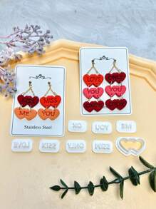 8 件情人节聚合物粘土切割器、弹簧粘土切割器、用于耳环制作的聚合物粘土切割器、珠宝吊坠 DIY 手工工具、聚合物粘土供应