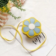 1pc Young Girl PU Leather Zipper Closure Cute Floral Mini Crossbody Bag, Suitable For Daily Use - Flowers - View 15