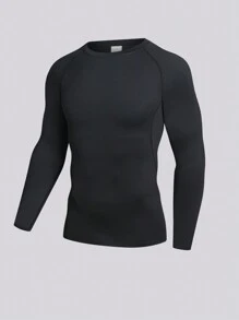 Men's Tight-Fitting Long Sleeve Base Layer Shirt, Quick-Drying And Breathable, Suitable For Outdoor Sports, Gym Muscle Training, Running, Fitness, Cycling, Ball Sports