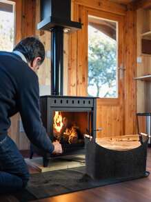 1 Pc Large Capacity Felt Storage Basket With Handle, Foldable Vintage Style Firewood And Newspaper Organizer For Fireplace, Multipurpose Storage Basket, For Firewood, Shopping, Wood, And Newspaper Storage,Plastic Basket,Toy Basket,House Decor,Table Decor,Home Decor Items,Room Decor,Bedroom Decor,Gifts