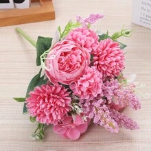 1pc/3pcs Artificial Flowers-Silk Hydrangea, Peony, Carnation Bouquet Real Touch Fake Peony Flower For Autumn Wedding Mother's Day Valentine's Day Vase For Home Dining Room Bedroom Decorations, Festival Birthday Party Accessories, Outdoor Garden Decorations Gifts Graduation