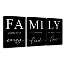 3pcs  Black Home Wall Art Decor Inspirational Quotes Poster A Whole Lot Of Love Print,Family Quotes,Family Sign Canvas Wall Art  Picture Painting  Decor Murals Living Room Restaurants Bedroom Bathroom Kitchen Modern Artwork Decorative Paintings Gifts Stretched And Framed Ready To Hang - 繪畫 - 查看 1
