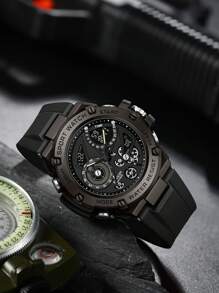 SANDA. SANDA Men Quartz Watch Military Alarm Clock Sport Waterproof Chronograph Date Wristwatches Men's Dual Display LED Digital Electronic Watches - one-size - View 7